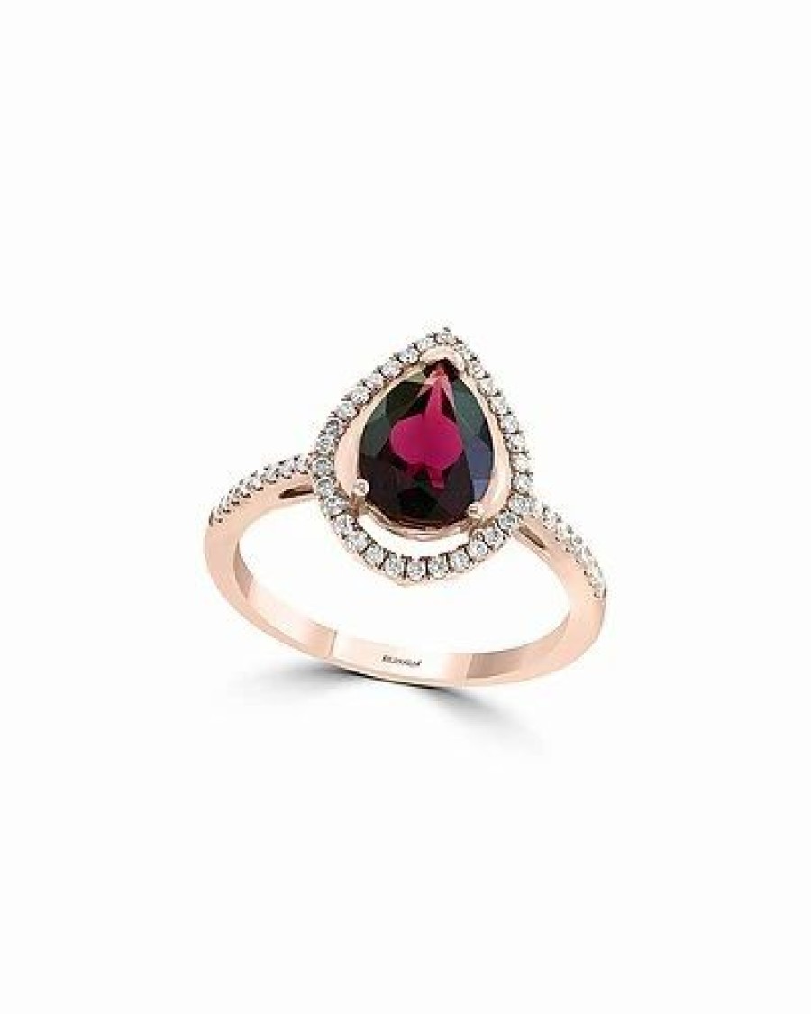 Rings * | Effy Fine Jewelry 14K Rose Gold 1.46 Ct. Tw. Diamond & Rhodolite Ring Women