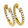 Earrings * | Diamond Select Cuts 14K Yellow Gold Diamond Hoops Women