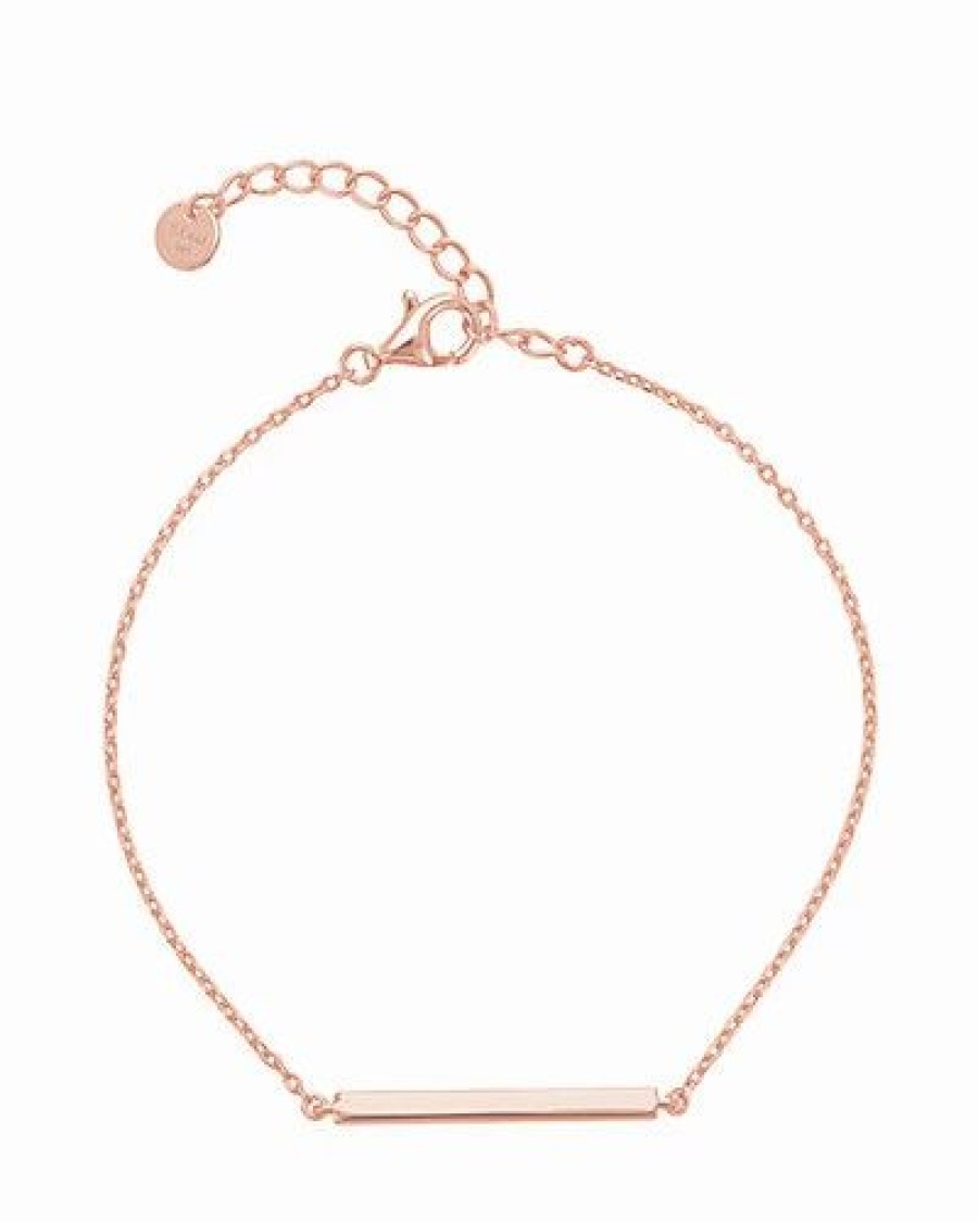 Bracelets * | Sterling Forever 14K Rose Gold Plated Bar Bracelet Women