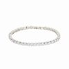 Bracelets * | Kenneth Jay Lane Silver Plated Crystal Tennis Bracelet Women