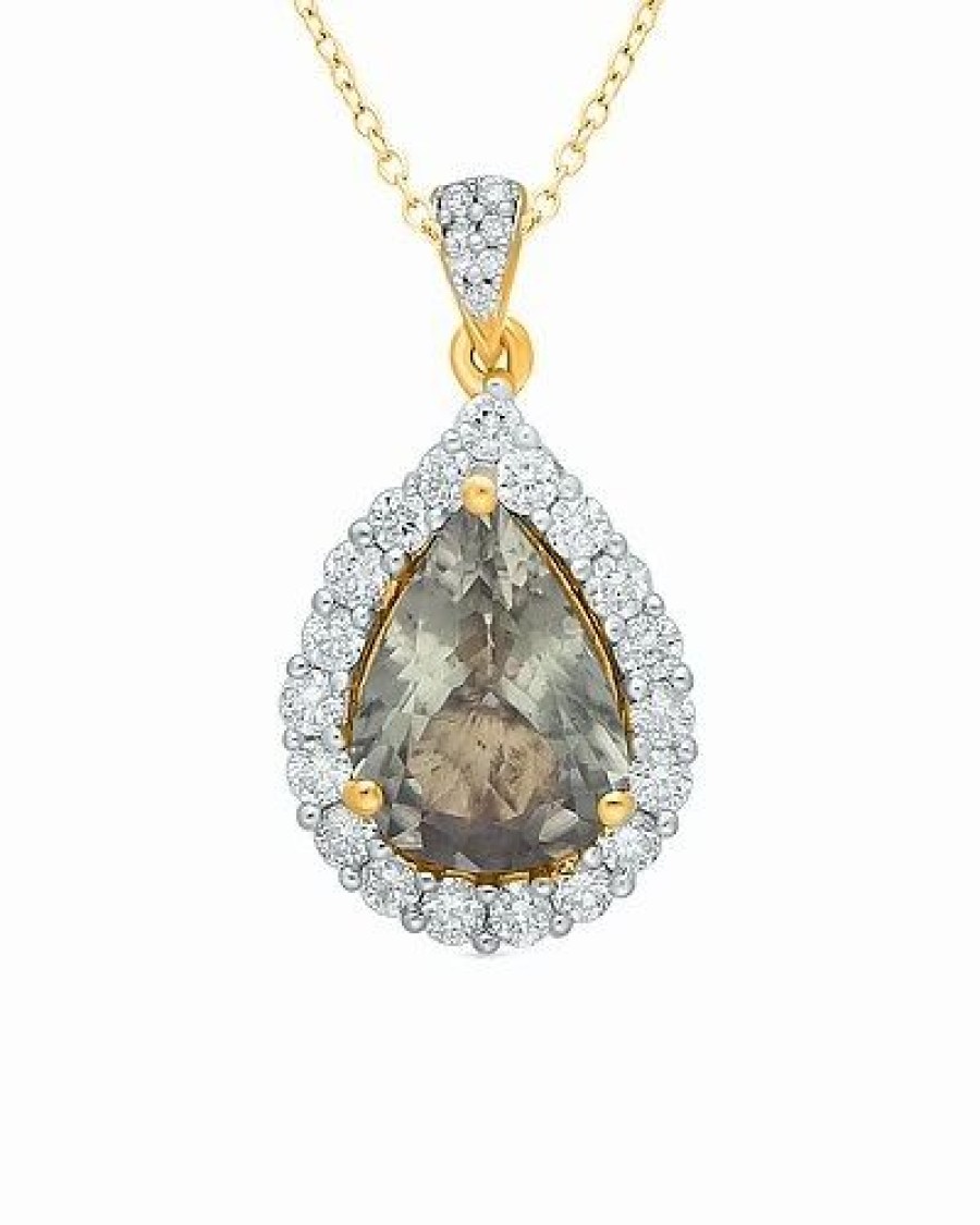 Necklaces * | Kallati 14K 3.45 Ct. Tw. Diamond & Csarite Necklace Women