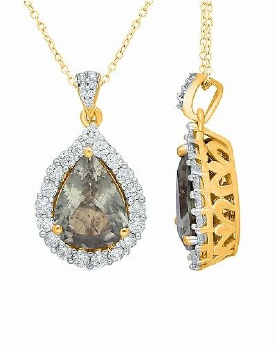 Necklaces * | Kallati 14K 3.45 Ct. Tw. Diamond & Csarite Necklace Women