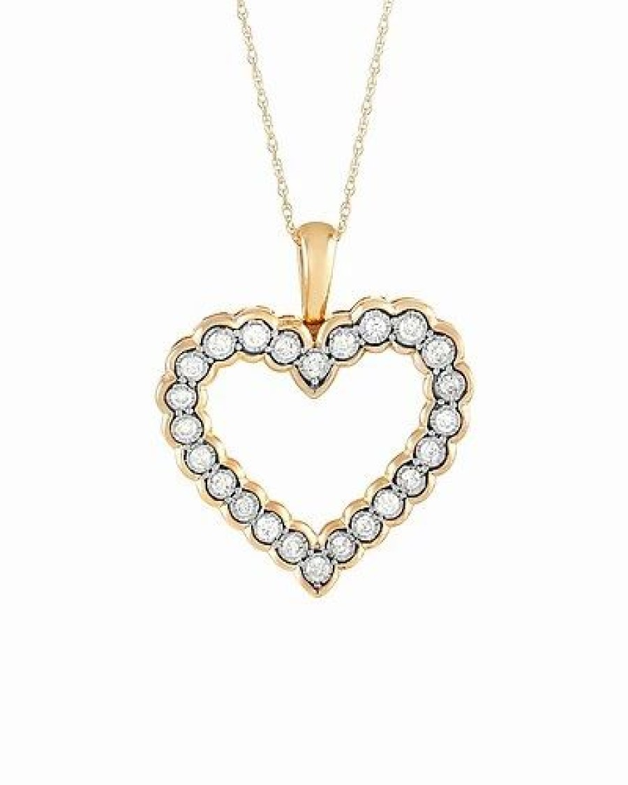 Necklaces * | Diamond Select Cuts 10K 0.50 Ct. Tw. Diamond Heart Pendant Necklace Women