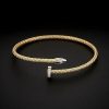 Bracelets * | Meshmerise 18K Over Silver Diamond Bangle Bracelet Women Yellow Gold White Gold