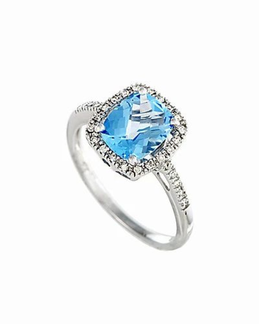 Rings * | Gemstones 14K 0.12 Ct. Tw. Diamond & Topaz Ring Women