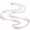 Necklaces * | Genevive 14K Rose Gold Vermeil Cz 30In Necklace Women