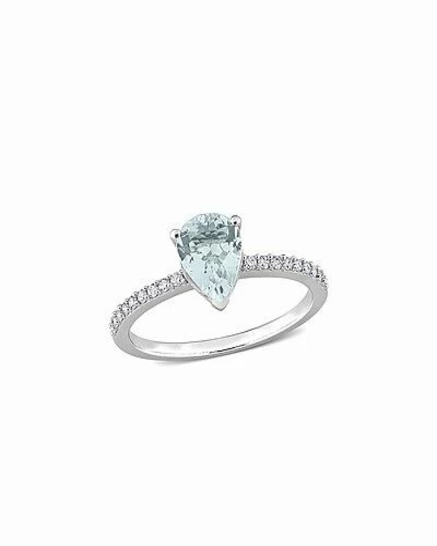 Rings * | Rina Limor 14K 1.09 Ct. Tw. Diamond & Aquamarine Engagement Ring Women