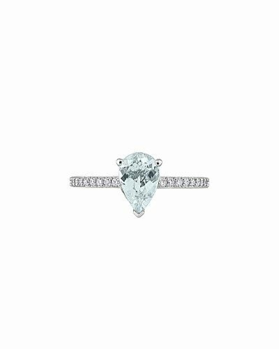 Rings * | Rina Limor 14K 1.09 Ct. Tw. Diamond & Aquamarine Engagement Ring Women