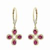 Earrings * | Diana M. Fine Jewelry 14K 1.57 Ct. Tw. Diamond & Ruby Earrings Women