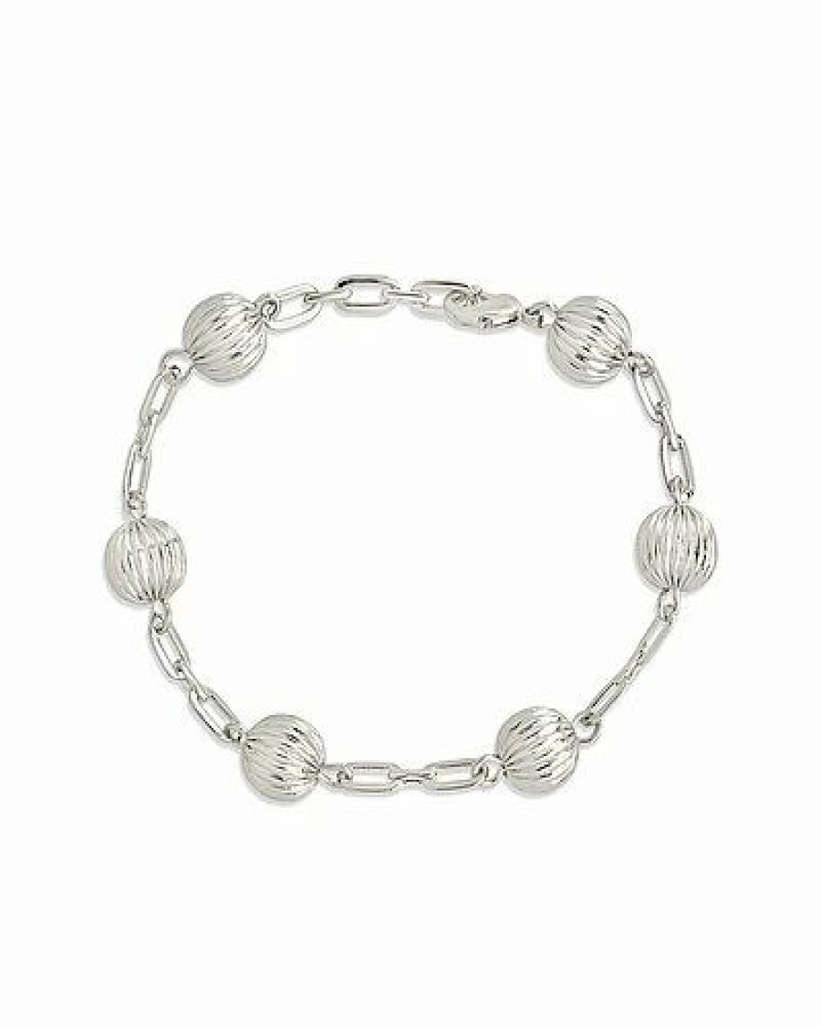 Bracelets * | Sterling Forever Textured Sphere Chain Bracelet Women