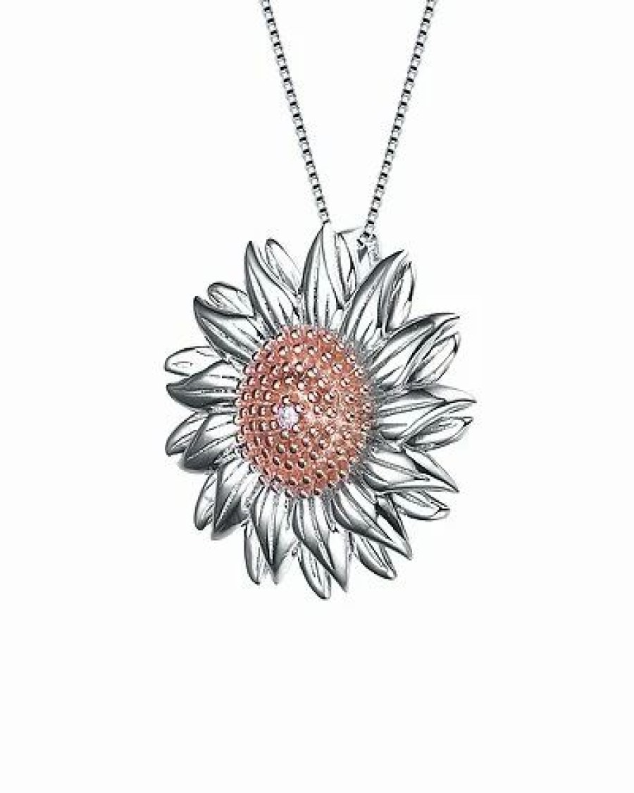 Necklaces * | Genevive Silver Pendant Necklace Women