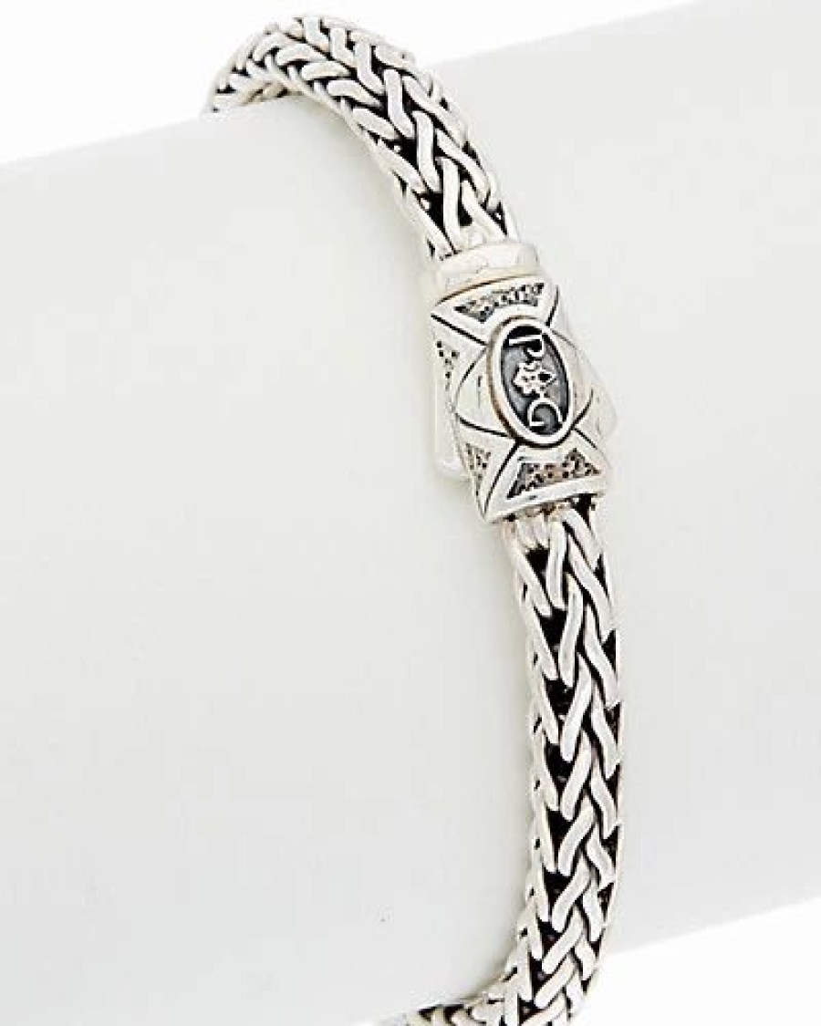 Bracelets * | Phillip Gavriel Silver Black Sapphire Woven Bracelet Women