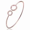 Bracelets * | Genevive 18K Rose Gold Vermeil Cz Cuff Women