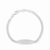 Bracelets * | Chloe And Madison And Madison Silver Cz Id Bar Bracelet Women