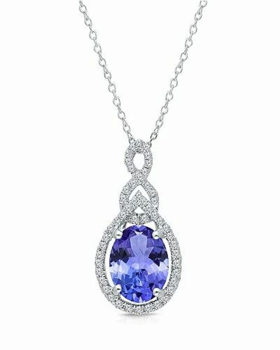 Necklaces * | Kallati 14K 3.15 Ct. Tw. Diamond & Tanzanite Pendant Necklace Women