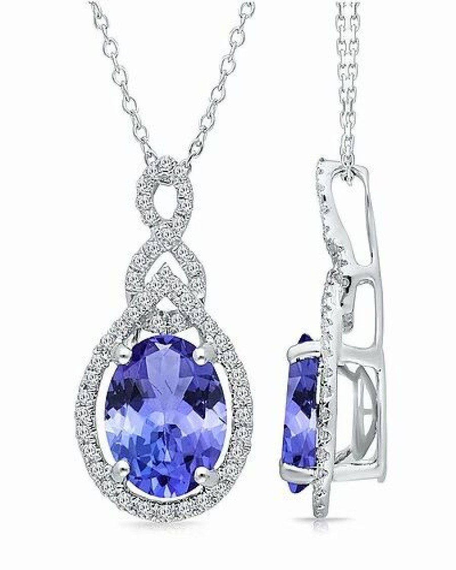 Necklaces * | Kallati 14K 3.15 Ct. Tw. Diamond & Tanzanite Pendant Necklace Women