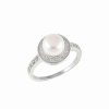 Rings * | Splendid Pearls Ver 7-8Mm Freshwater Pearl & Cz Ring Women