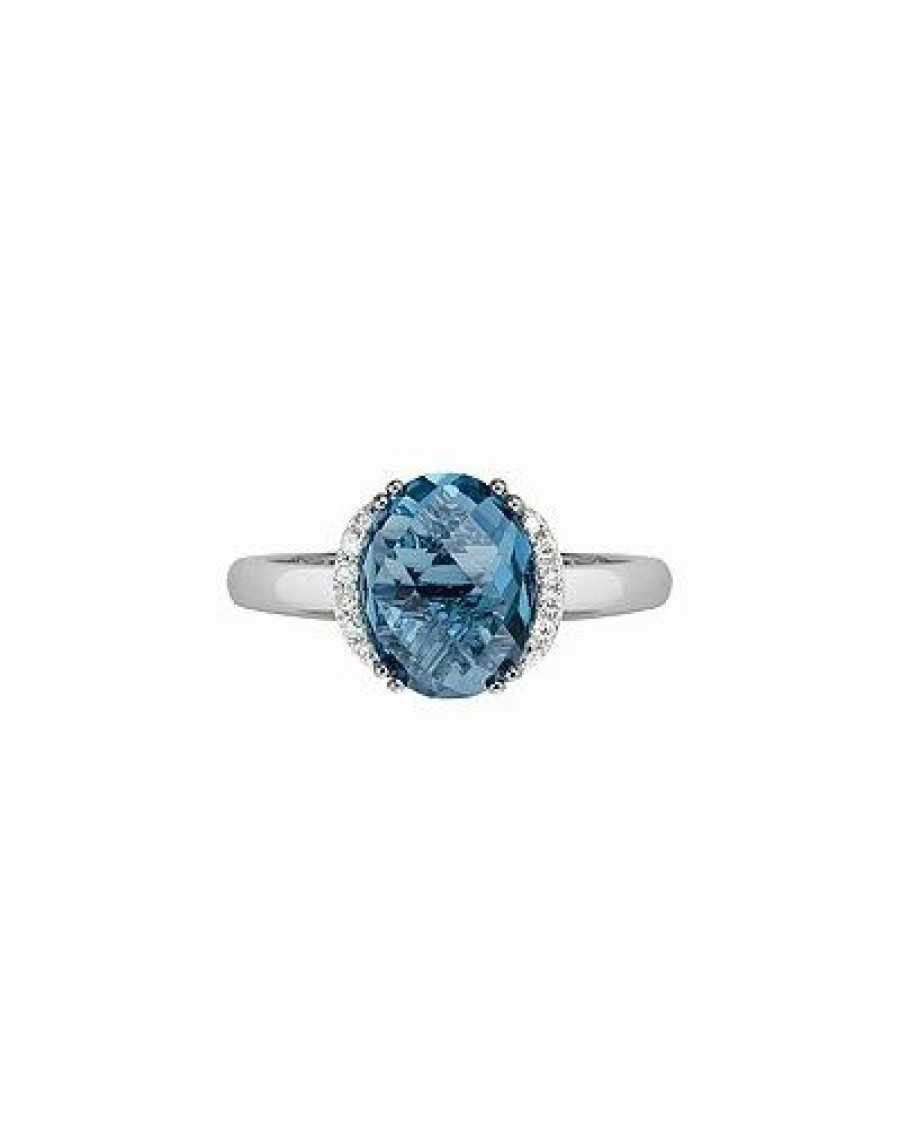 Rings * | Diamond Select Cuts 14K 3.49 Ct. Tw. Diamond & London Blue Topaz Ring Women