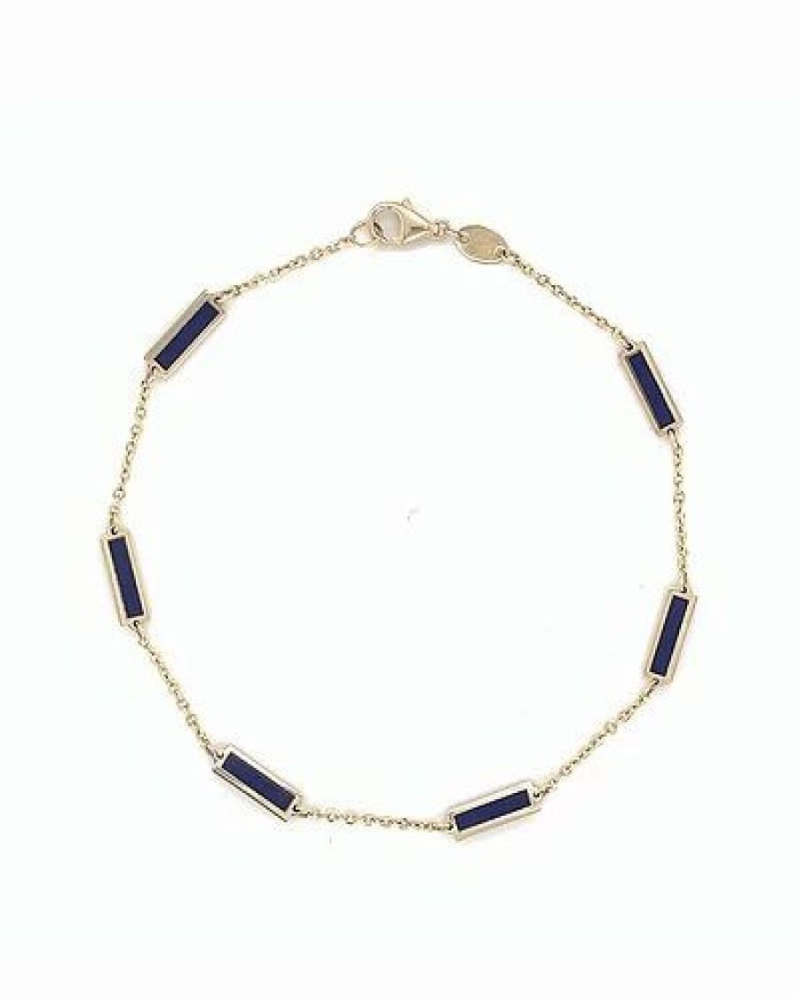 Bracelets * | Sabrina Designs 14K Lapis Station Bar Bracelet Women