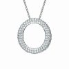 Necklaces * | Genevive Silver Cz Circle Necklace Women