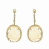 Earrings * | Monary 14K 12.87 Ct. Tw. Diamond & Citrine Earrings Women