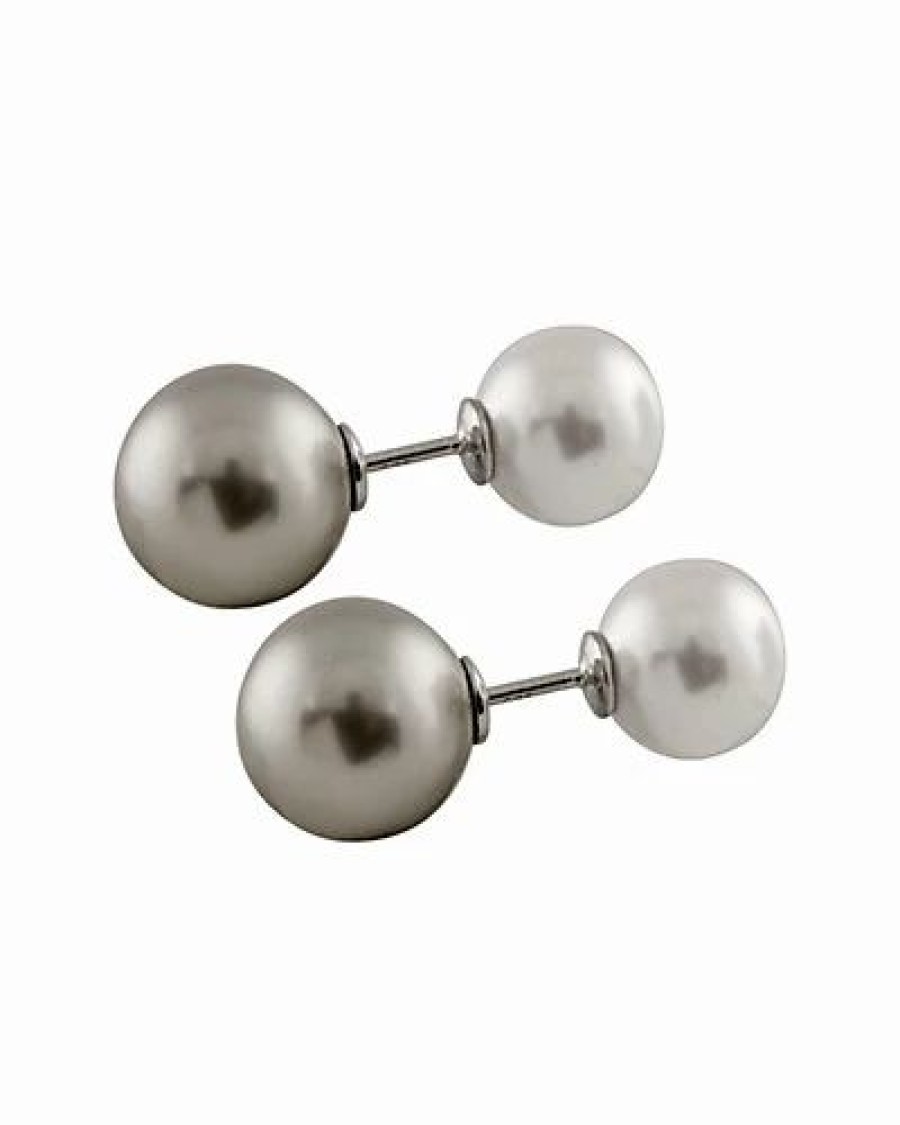 Earrings * | Splendid Pearls Rhodium Plated 10-13Mm Pearl Earrings Women