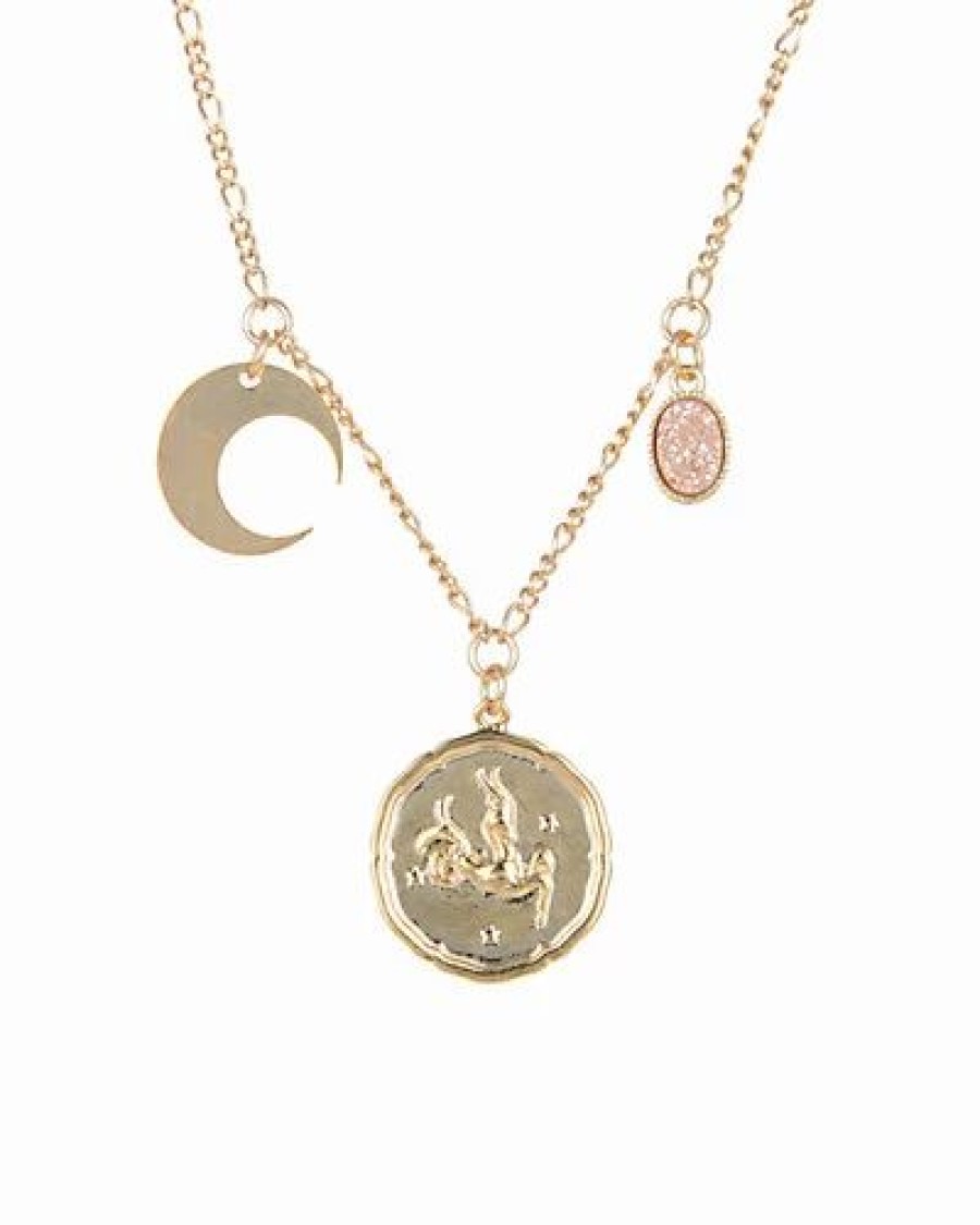 Necklaces * | Eye Candy La Uxe Collection 14K Plated Capricorn Charm Necklace Women