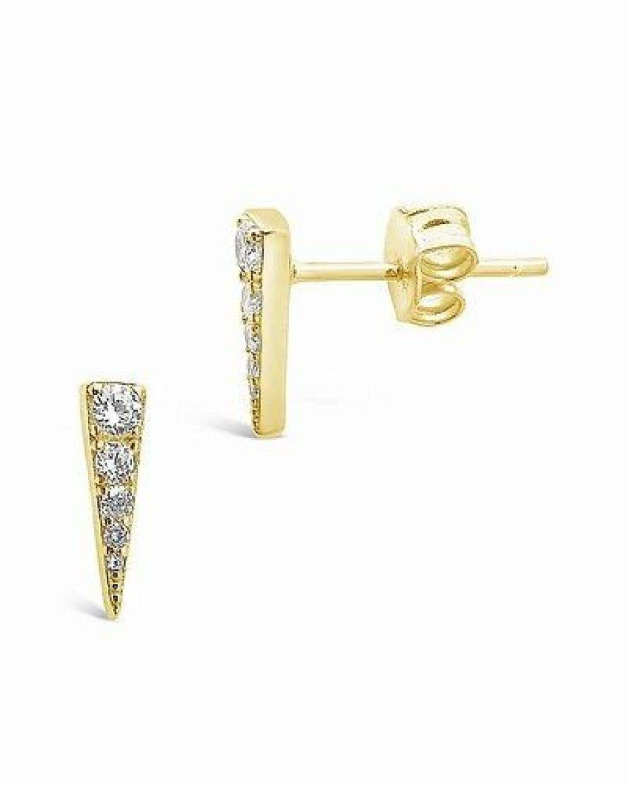 Earrings * | Sterling Forever 14K Over Silver Cz Pyramid Studs Women