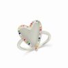 Rings * | Sterling Forever Cz Rainbow Heart Statement Ring Women