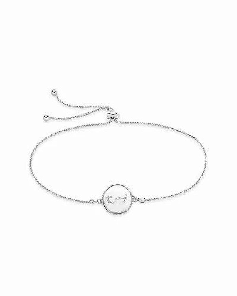 Bracelets * | Sterling Forever Cz Scorpio Disc Bolo Bracelet Women