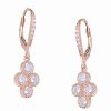 Earrings * | Genevive 14K Rose Gold Vermeil Cz Drop Earrings Women