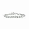 Bracelets * | Genevive Silver Cz Tennis Bracelet Women