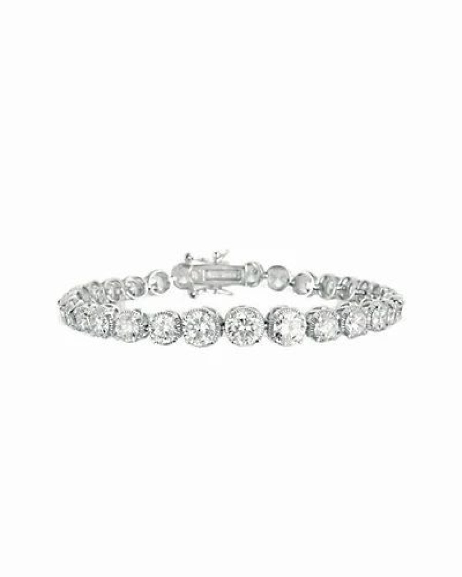 Bracelets * | Genevive Silver Cz Tennis Bracelet Women