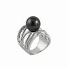 Rings * | Splendid Pearls Rhodium Plated 12-12.5Mm Pearl Cz Ring Women