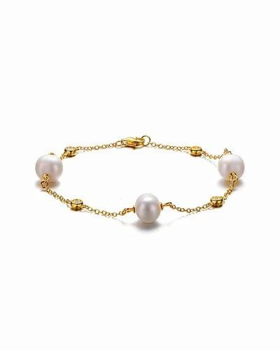 Bracelets * | Genevive 14K Over Silver 8.5-9Mm Pearl Bracelet Women