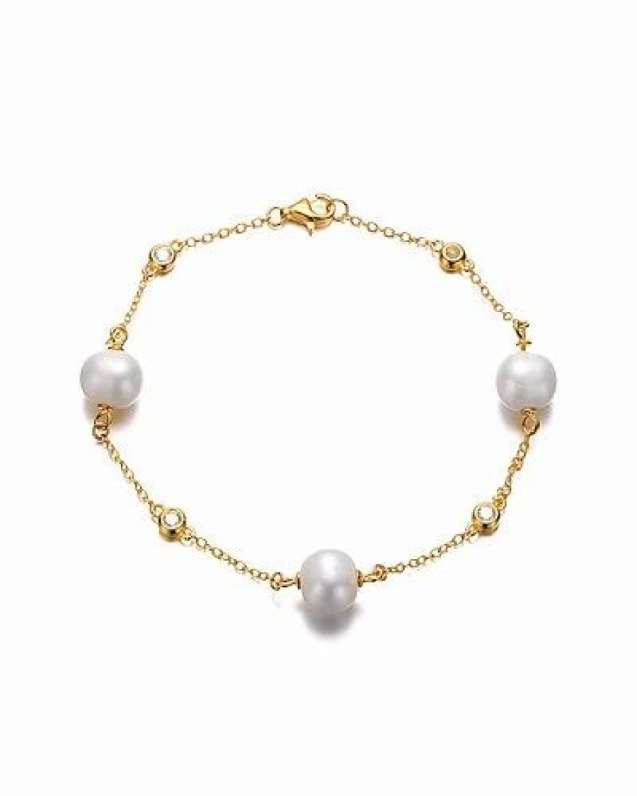 Bracelets * | Genevive 14K Over Silver 8.5-9Mm Pearl Bracelet Women