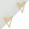 Earrings * | 14K Italian Gold Double V Studs Women