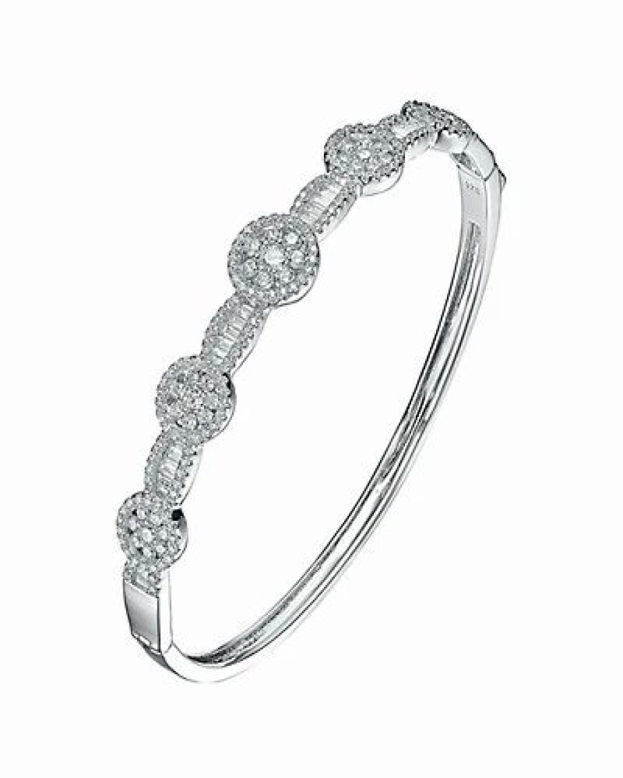 Bracelets * | Genevive Silver Cz Bracelet Women