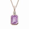 Necklaces * | Diamond Select Cuts 14K Rose Gold 1.98 Ct. Tw. Diamond & Lavender Quartz Necklace Women