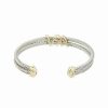 Bracelets * | Juvell 18K Two-Tone Plated Cz Twisted Cable Cuff Bracelet Women