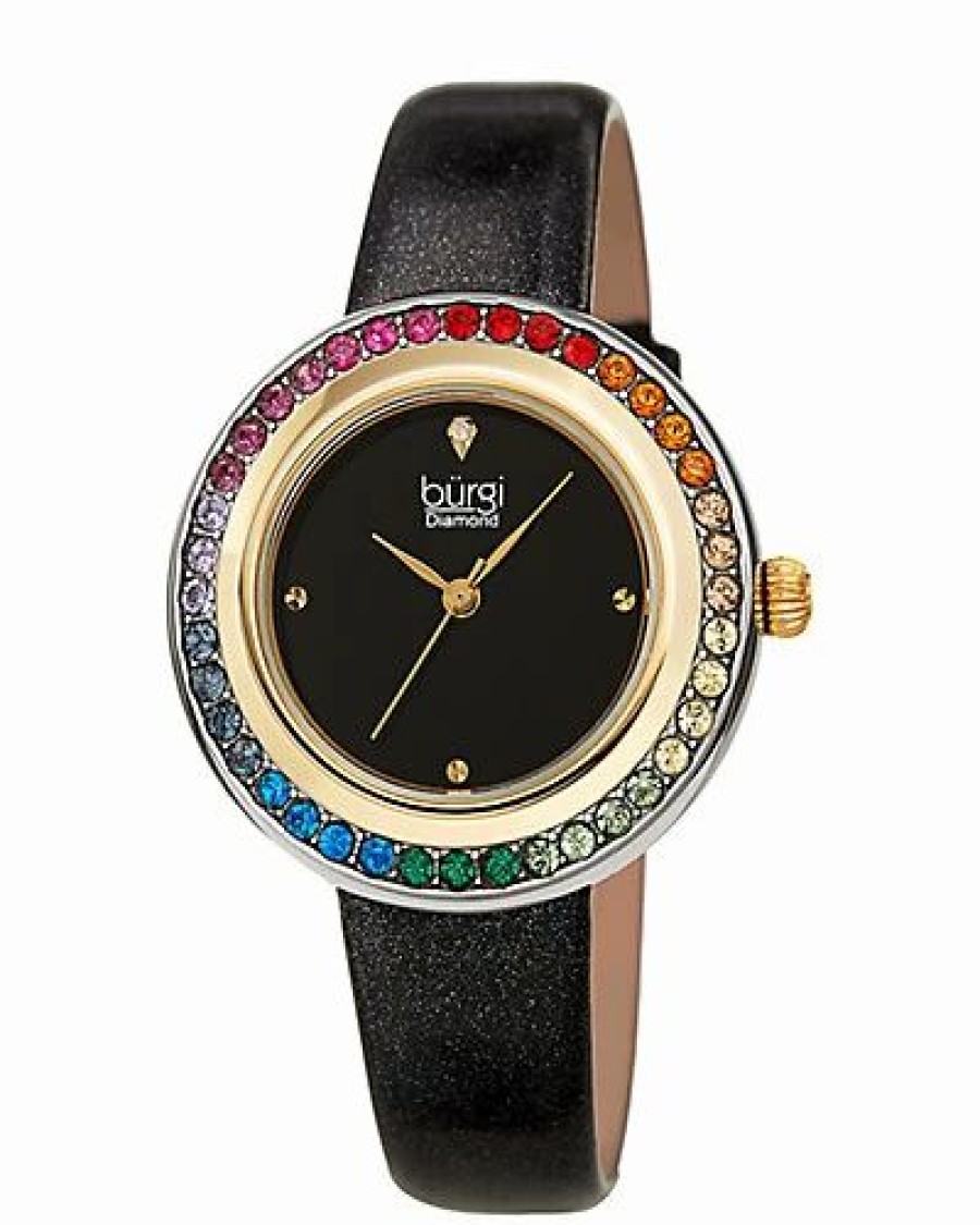 Watches * | Burgi Women'S Glitter Pu Watch