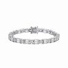 Bracelets * | Genevive Silver Cz Bracelet Women