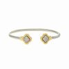 Bracelets * | Juvell 18K Two-Tone Plated Cz Twisted Cable Bangle Bracelet Women