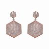 Earrings * | Genevive 14K Rose Gold Vermeil Cz Earrings Women