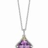 Necklaces * | Phillip Gavriel Silver Diamond & Amethyst Pendant Necklace Women