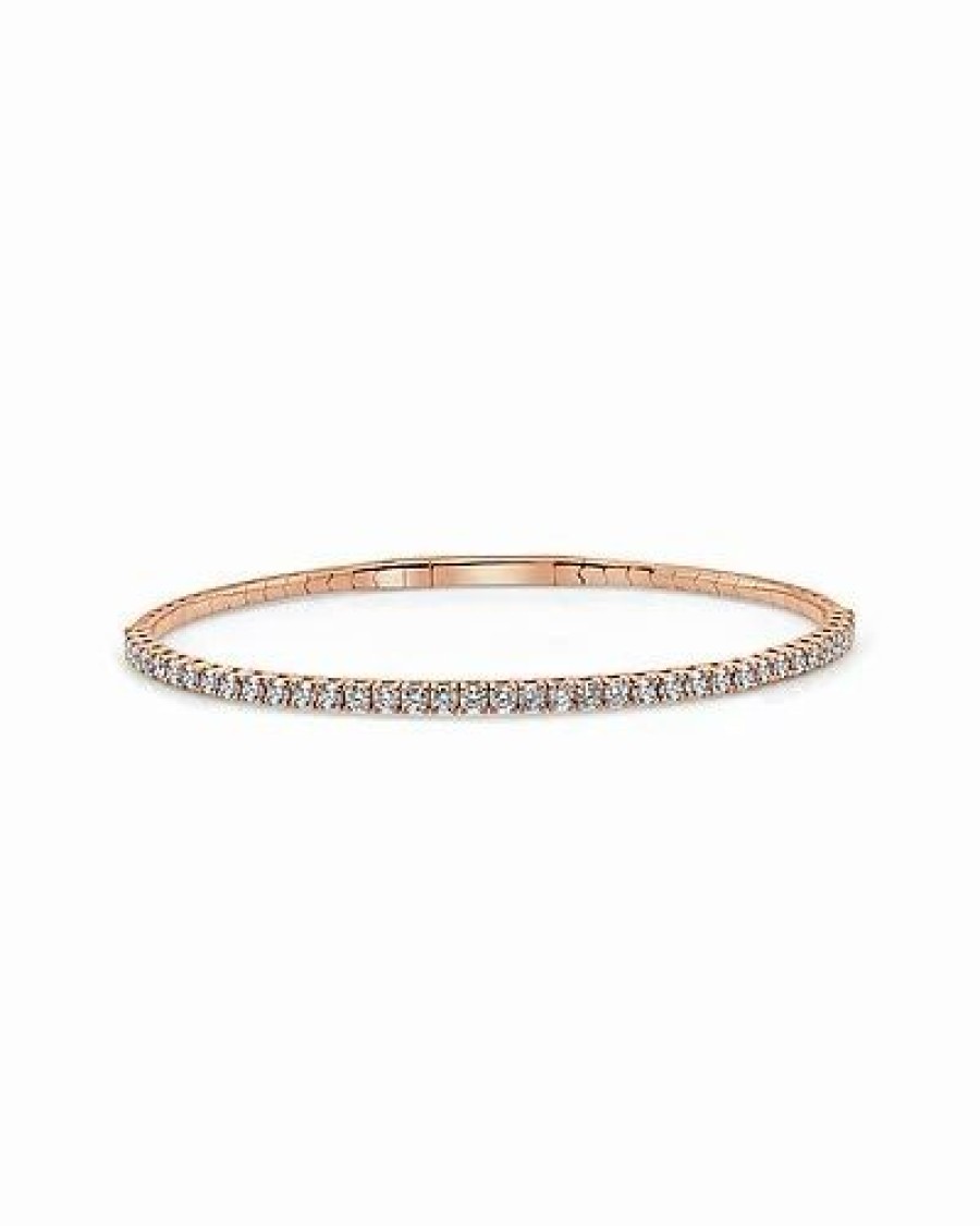 Bracelets * | Sabrina Designs 14K Rose Gold 1.49 Ct. Tw. Diamond Flexible Bangle Bracelet Women