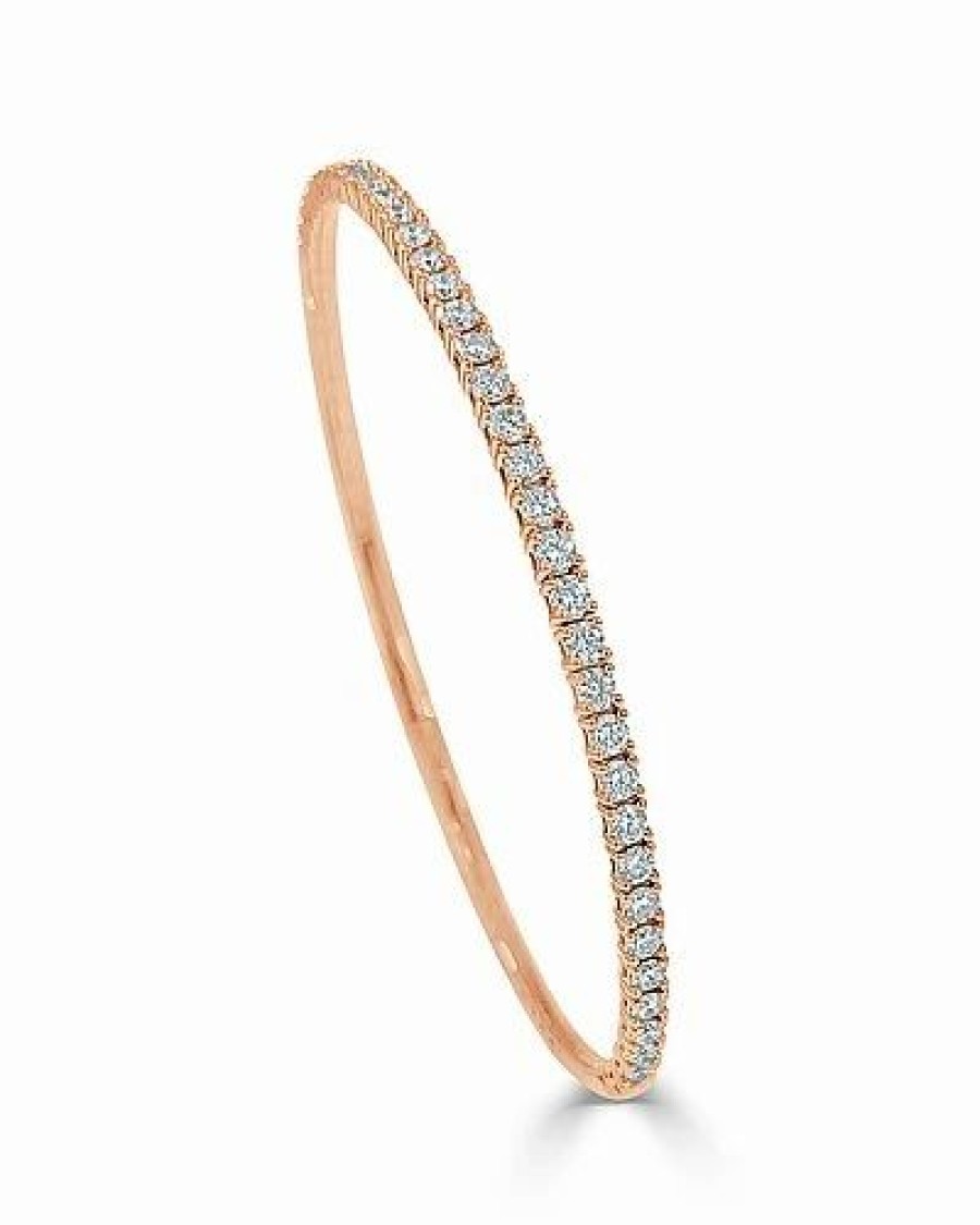 Bracelets * | Sabrina Designs 14K Rose Gold 1.49 Ct. Tw. Diamond Flexible Bangle Bracelet Women