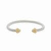 Bracelets * | Juvell 18K Two-Tone Plated Cz Twisted Cable Bangle Women