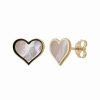 Earrings * | Sabrina Designs 14K Mother-Of-Pearl Heart Station Earrings Women