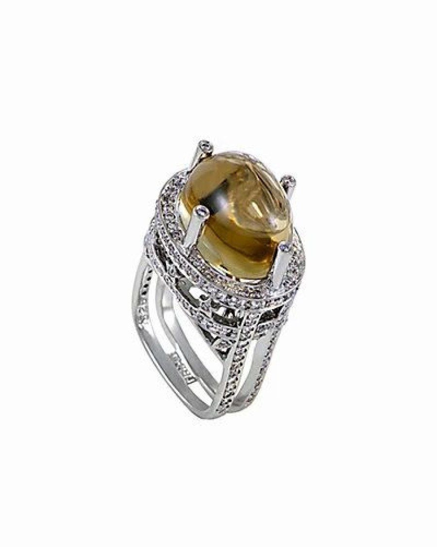 Rings * | Gemstones 18K 16.45 Ct. Tw. Diamond & Quartz Ring Women